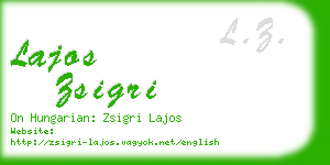 lajos zsigri business card